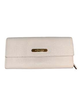 Michael Kors Jet Set Travel Large Saffiano Leather Snap Front Wallet Cream